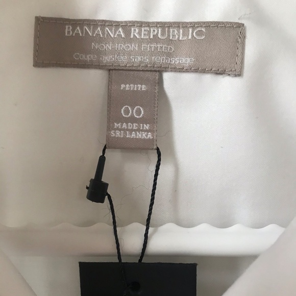 NWT Banana Republic White Button Down Shirt Size 00 Petite - Picture 4 of 9